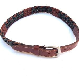 Ann Taylor Two Tone Woven Braided Leather Belt